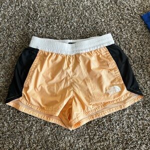 The North Face Women's Peach and Black Athletic Shorts